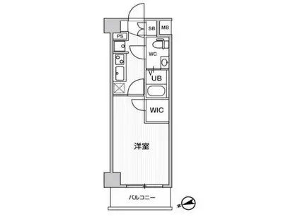 ジェノヴィア蒲田IIスカイガーデン(1K/2階)の間取り写真