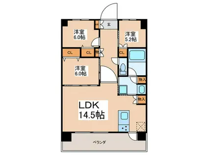 ルモンドームシティ(3LDK/13階)の間取り写真