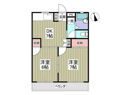 メゾン・ド・ジュワ(2DK/2階)の間取り写真