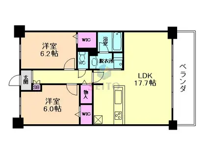 MIDVILLAGE SONE(2LDK/4階)の間取り写真