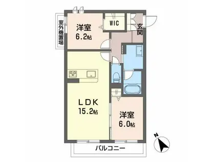 ヴェネ・シャルム(2LDK/2階)の間取り写真