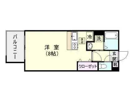 プレステージ荒田(ワンルーム/1階)の間取り写真