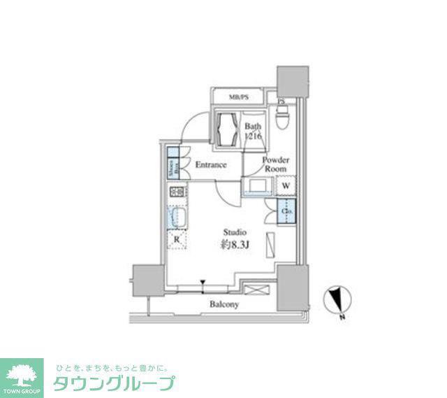 ベルファース芝浦タワー(ワンルーム/5階)の間取り写真