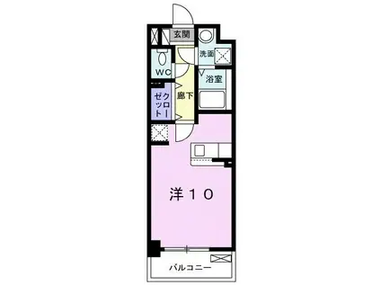 名取飯野坂壱番館(ワンルーム/5階)の間取り写真