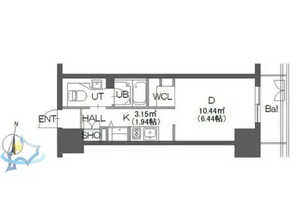 レジディア大通公園(1K/8階)の間取り写真