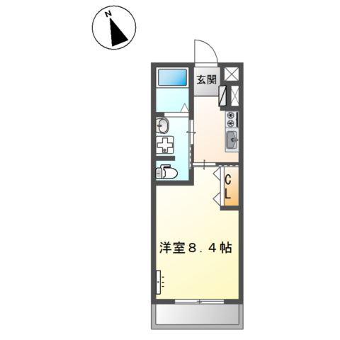 CASA21(1K/1階)の間取り写真