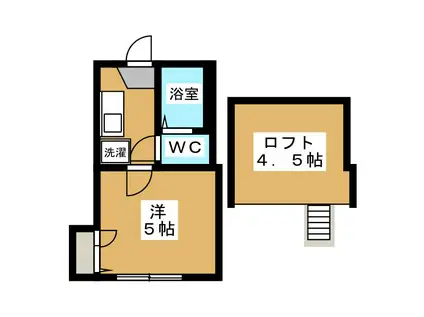 ヴィスタヒルズ三ッ沢(1K/1階)の間取り写真