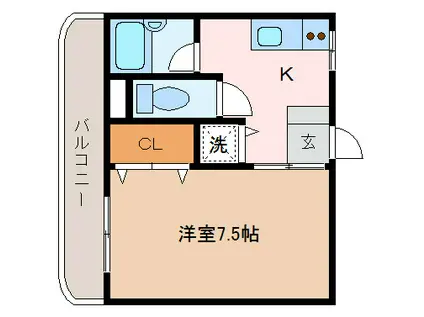 メゾンドゥプリムール(1K/1階)の間取り写真