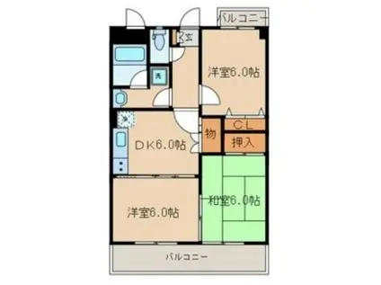 メゾン寿(3DK/2階)の間取り写真