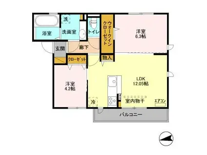 GRANDBONHEUR(2LDK/3階)の間取り写真