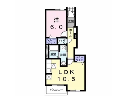 CASA・PLACIDO II(1LDK/1階)の間取り写真