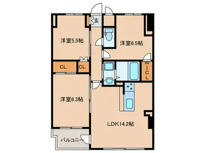 S-RESIDENCE伊都ATTIRANT(3LDK/11階)の間取り写真