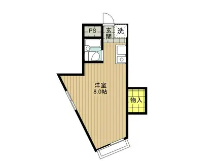 マンションシャガール(ワンルーム/2階)の間取り写真