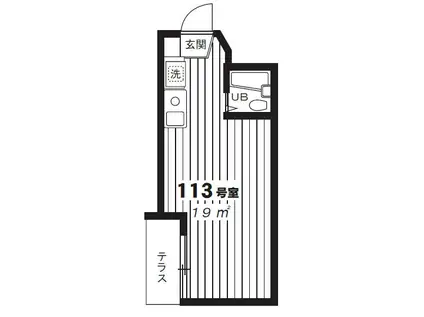 アーバンリゾート若林1(ワンルーム/1階)の間取り写真