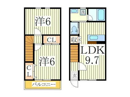 クオリティハイツ白井冨士(2LDK/1階)の間取り写真