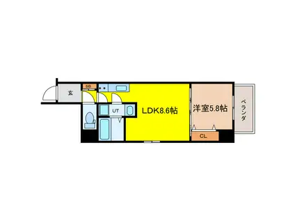 M-CHRIS(1LDK/3階)の間取り写真