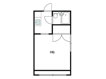 CITYコーポ湊高台(1K/1階)の間取り写真