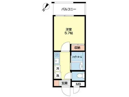 デ・クメール長崎駅前(1K/3階)の間取り写真