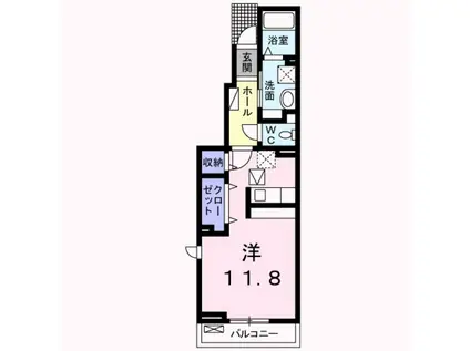 ピースフル平島(ワンルーム/1階)の間取り写真