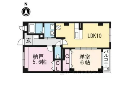 マジコールコーポ(2LDK/1階)の間取り写真