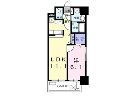 エヴァーグリーンR(1LDK/11階)の間取り写真