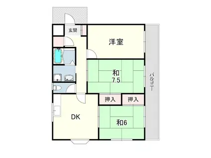 五月ハイツ(3DK/2階)の間取り写真