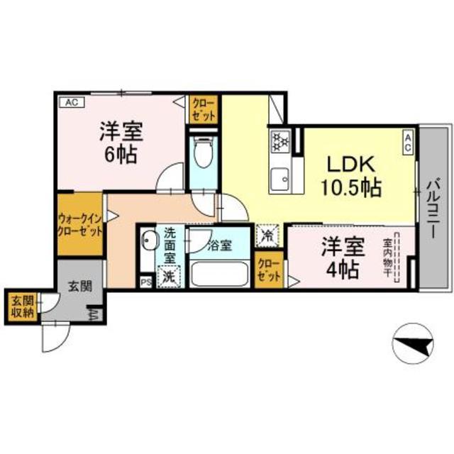 D-ROOM長泉町下土狩IIPJ(2LDK/3階)の間取り写真