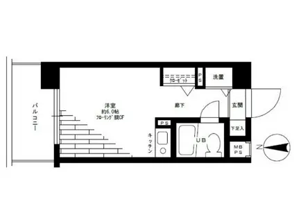 日神パレス平和島(ワンルーム/4階)の間取り写真