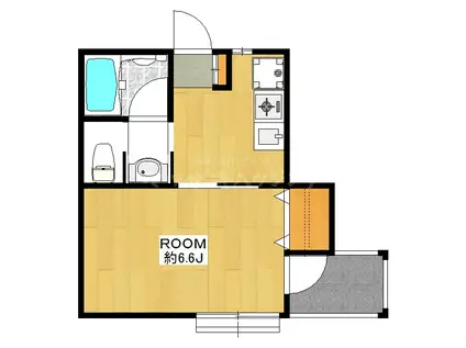 コモド上高田(1K/2階)の間取り写真