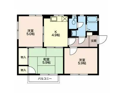 エスポアールSHODAVII(3K/1階)の間取り写真