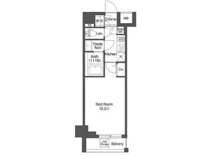 アイフラット中目黒(1K/2階)の間取り写真