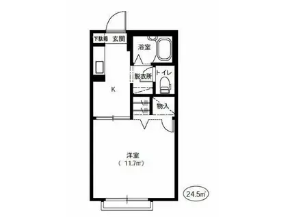 シャーメゾン西大通A(1K/2階)の間取り写真