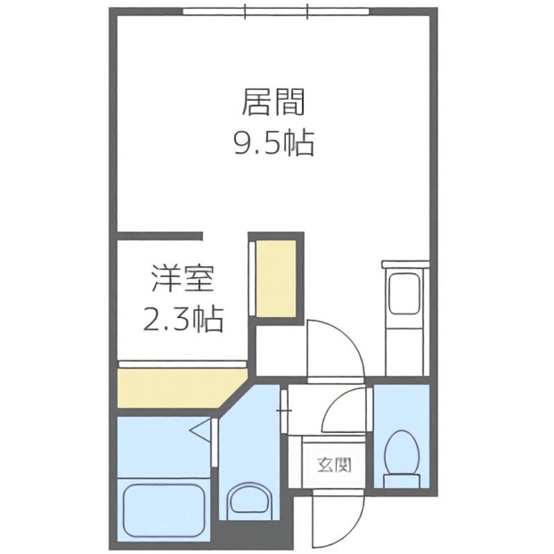 プラティーク札幌(1DK/5階)の間取り写真