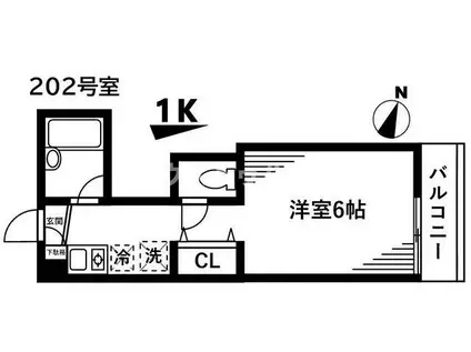 ロイヤル中十条(1K/2階)の間取り写真