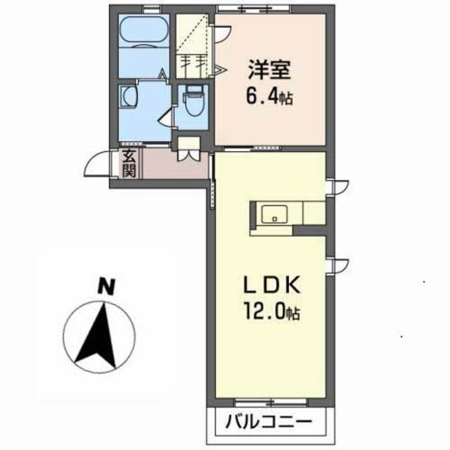 ツインフォール(1LDK/2階)の間取り写真