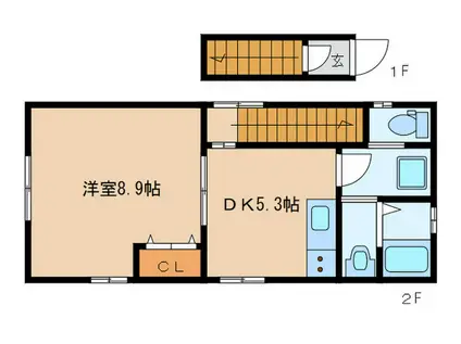ベストプレイス東寺(1DK/2階)の間取り写真
