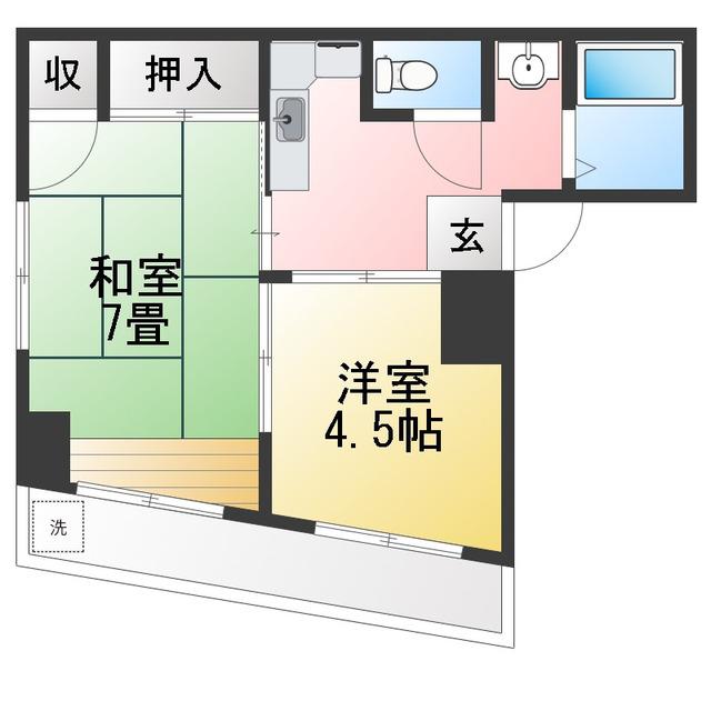 メゾン藍(2K/1階)の間取り写真