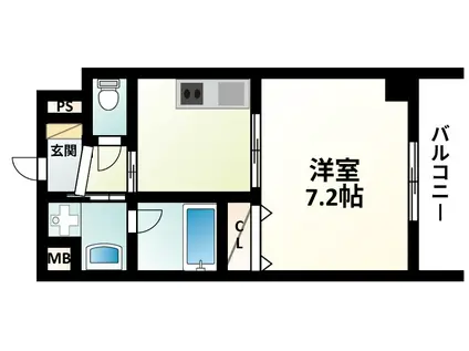 ドルチェヴィータ新大阪(1K/7階)の間取り写真