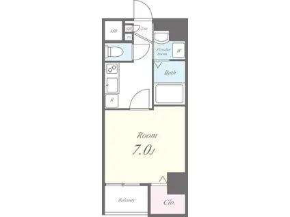 ヒルズ飛鳥山(1K/7階)の間取り写真