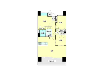 フローレンス井口ガーデンコート(3LDK/1階)の間取り写真