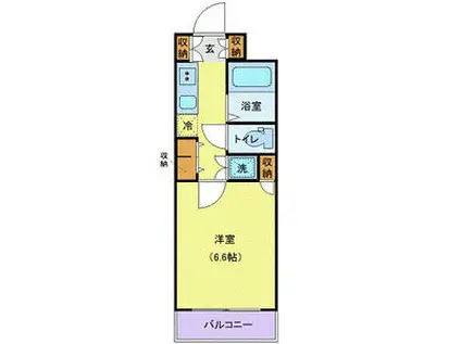 スカイコート日本橋浜町第3(1K/9階)の間取り写真