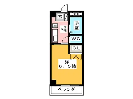 FUN HOUSE(1K/3階)の間取り写真