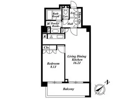 KDX代官山レジデンス(1LDK/3階)の間取り写真