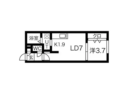 フェリスインフィニートN12(1LDK/3階)の間取り写真