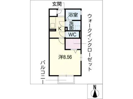 VIEW COURT V(1K/1階)の間取り写真