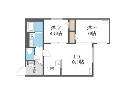 ラグジースペース本郷通南(2LDK/2階)の間取り写真