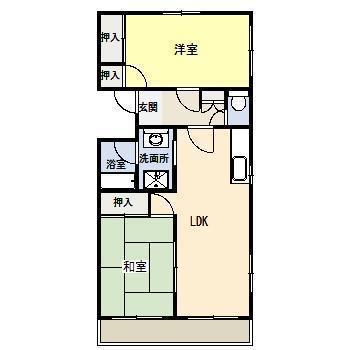 リバーサイド高洲(2LDK/4階)の間取り写真