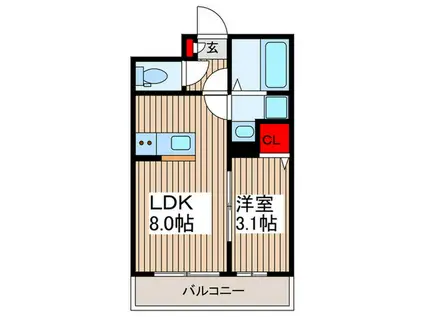 イガドノ谷塚レジデンス(1LDK/1階)の間取り写真