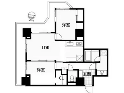 サンクォーレタワー(1LDK/10階)の間取り写真
