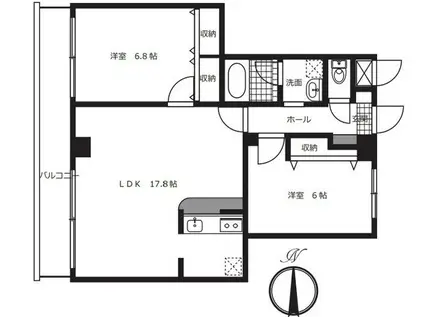 プルメリアガーデン(2LDK/6階)の間取り写真
